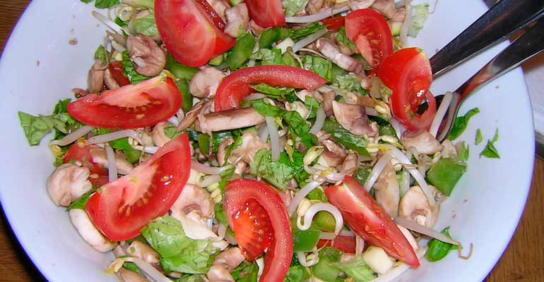 ensalada de champiñones para bajar de peso